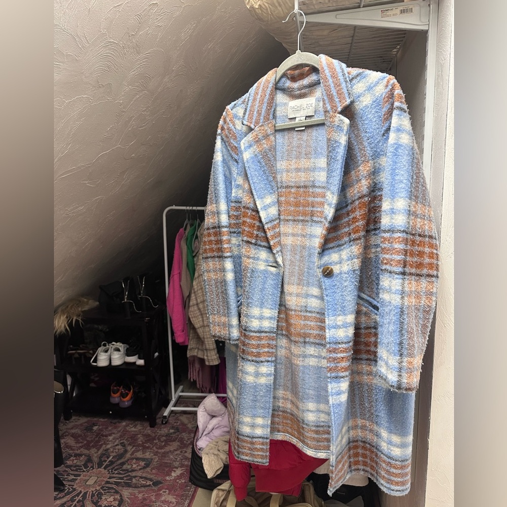 Rachel Zoe flannel long coat